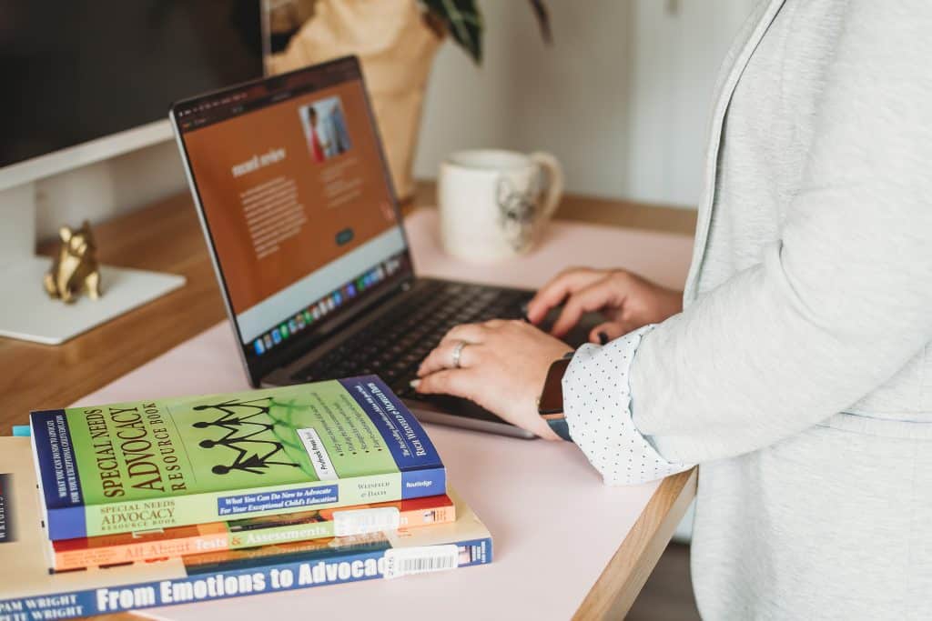 Your special education advocate working beside education books
